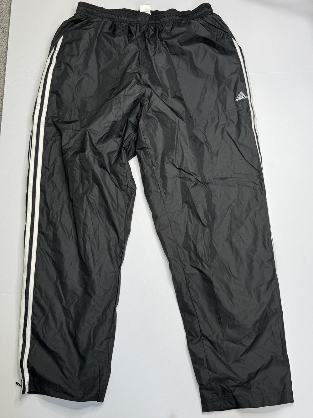 Vintage Y2K Adidas Climaproof Track Pants Mens XL Gray 3 Stripe Ankle Zip